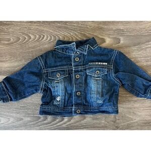 Y2K Rocawear Baby Denim Jacket Jean Infant Dark Wash Embroidered Logo 0-6 Months